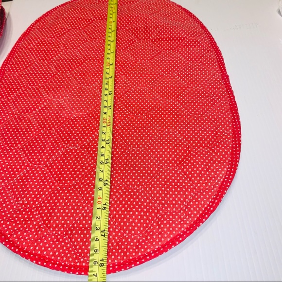 Oval placemats country flowers and red white poke a dot patchwork handmade - Picture 4 of 7